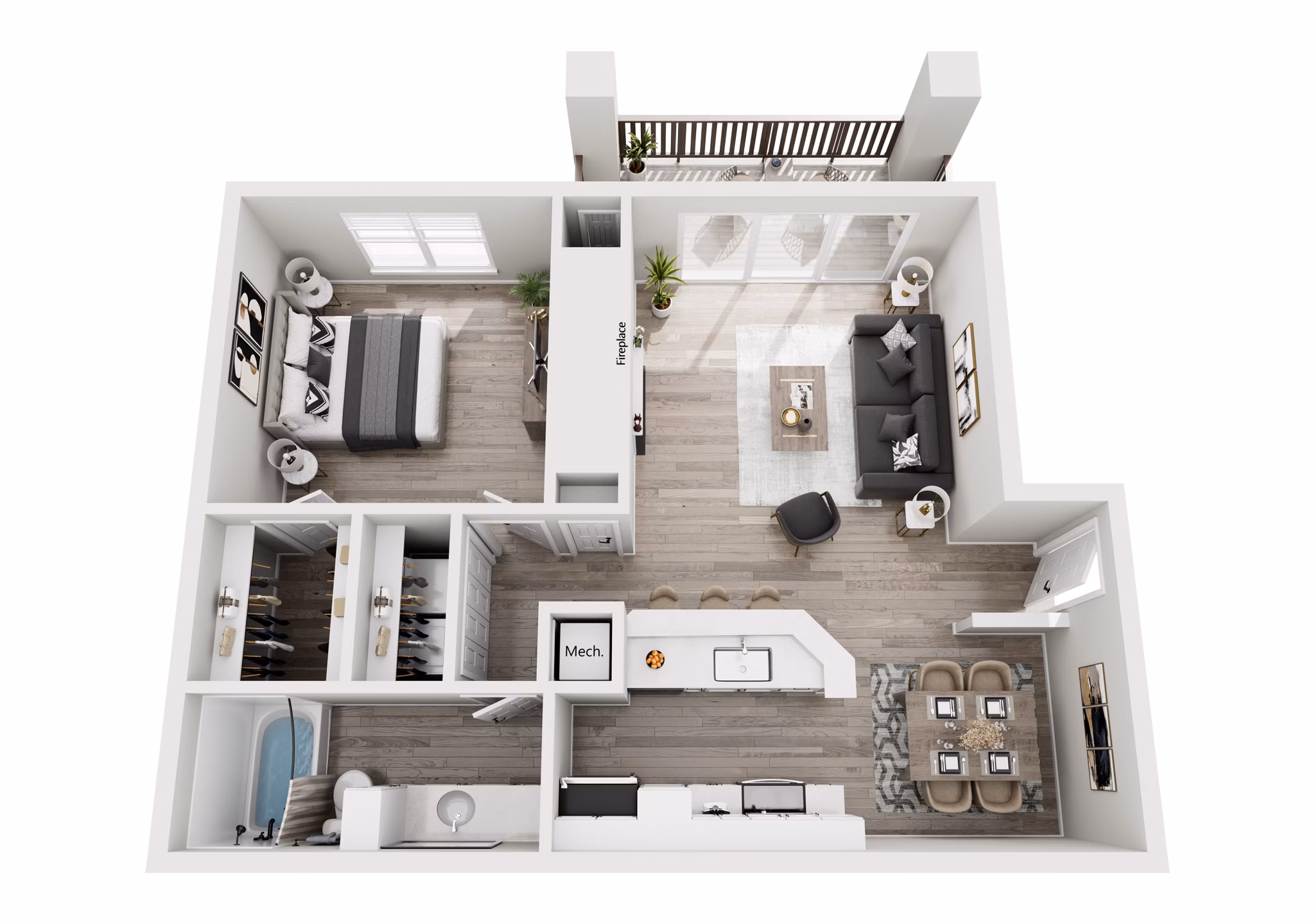 Hickory floor plan at Hamilton Ridge Apartments